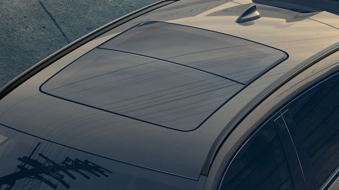 BMW X6 Panorama glass roof Sky Lounge. Close-up view of the BMW X6 Panorama glass roof Sky Lounge.
