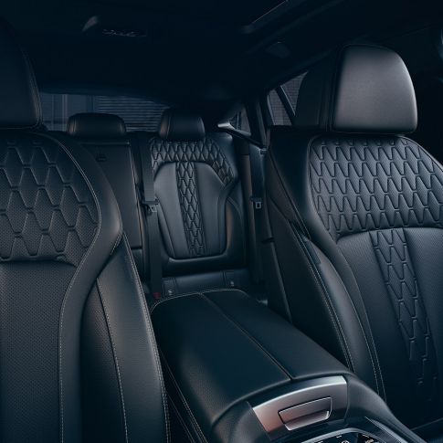 BMW X6 upholstery. BMW X6 interior with view of upholstery.