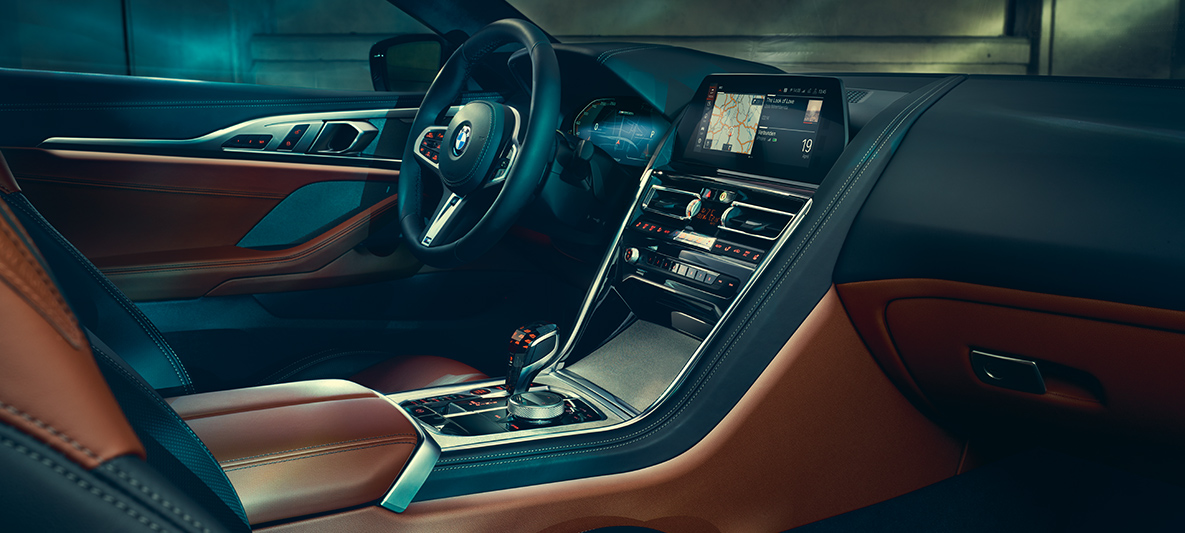 The BMW 8 Series Coupé, interior Interior of the BMW 8 Series Coupé.