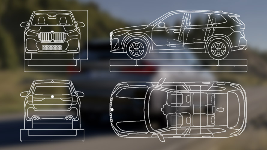 Габаритный чертеж BMW X1 M35i xDrive U11 MP