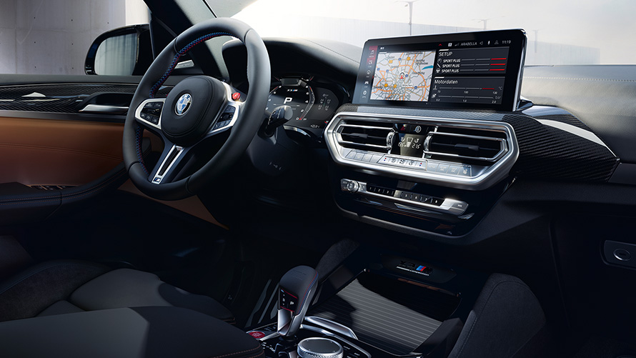 BMW X3 M Competition F97 LCI Facelift 2021, кабина BMW X3 M Competition F97 LCI Facelift 2021, кокпит, салон