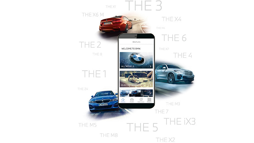 Смартфон с приложением BMW Brochure App Смартфон с приложением BMW Brochure App