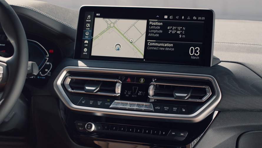 BMW X3 G01, центральный информационный дисплей, 2021 BMW X3 G01, центральный информационный дисплей, 2021
