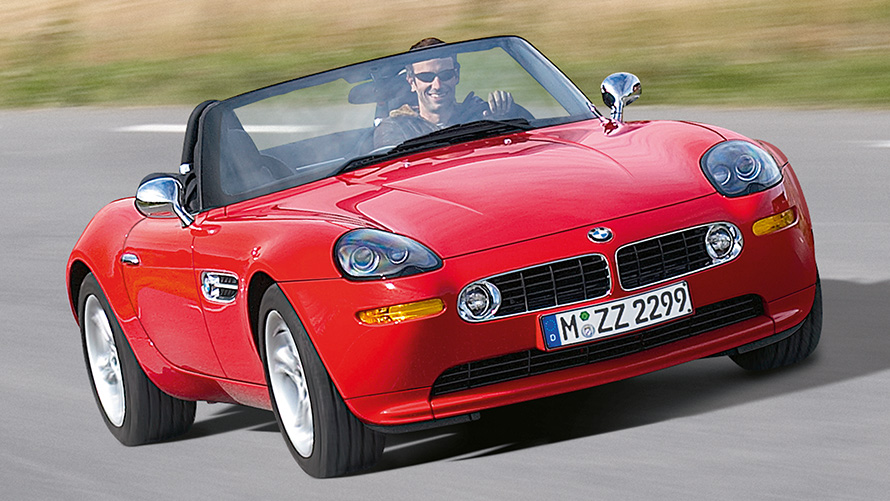 BMW Z8 Roadster (E52) вид спереди с поворотом в три четверти, в движении BMW Z8 Roadster (E52) вид спереди с поворотом в три четверти, в движении
